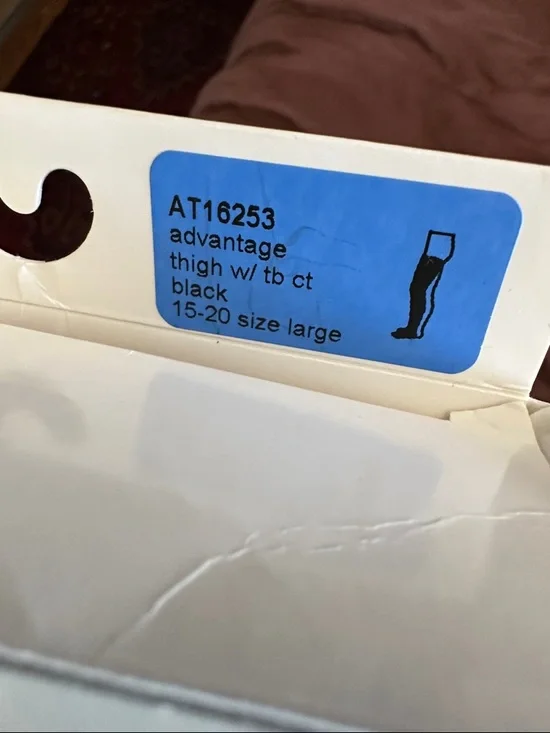 Duo med L & Jobst XL black thigh high, compression flight medical stockings - Picture 10 of 14